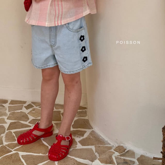 Poisson - Korean Children Fashion - #Kfashion4kids - Daisy Embroidery Shorts