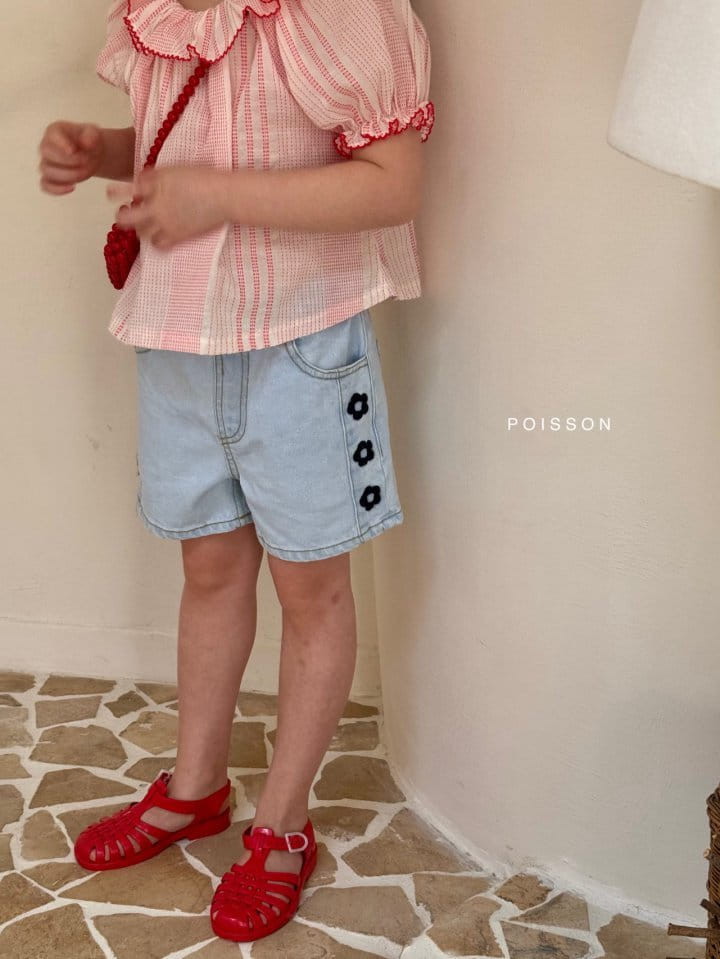 Poisson - Korean Children Fashion - #prettylittlegirls - Daisy Embroidery Shorts - 5
