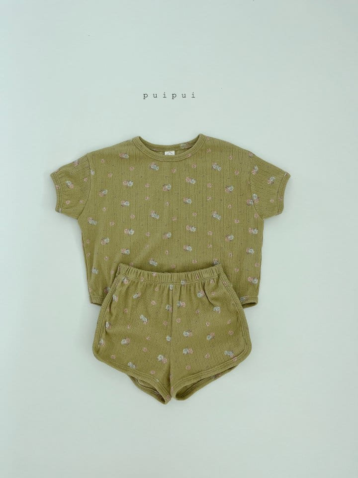Puipui - Korean Children Fashion - #discoveringself - Blossom Top Bottom Set - 2