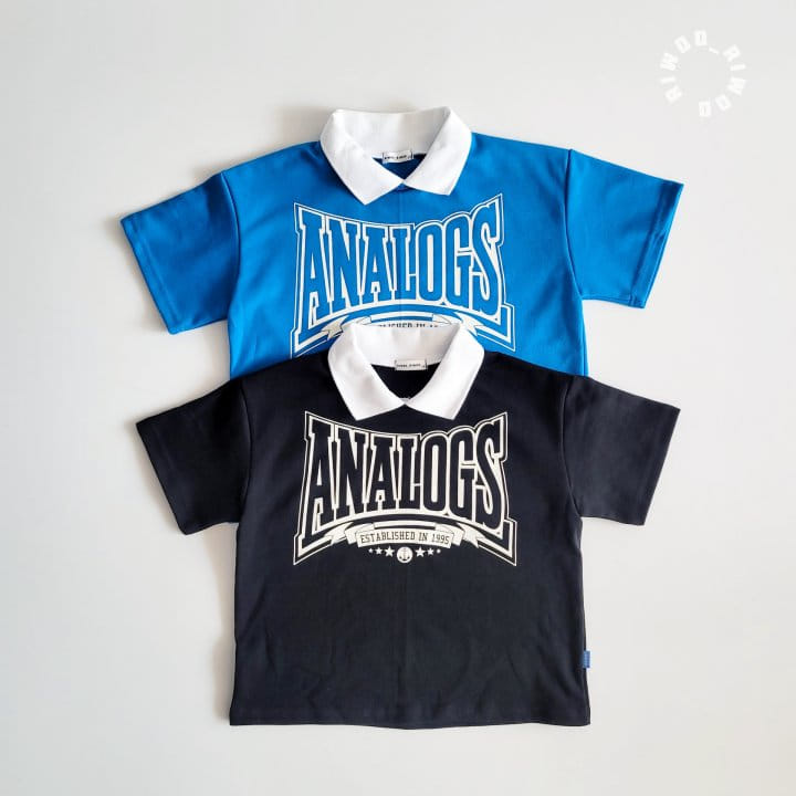 Riwoo Riwoo - Korean Children Fashion - #minifashionista - Analog Yocco Collar 1/2 Tee - 5