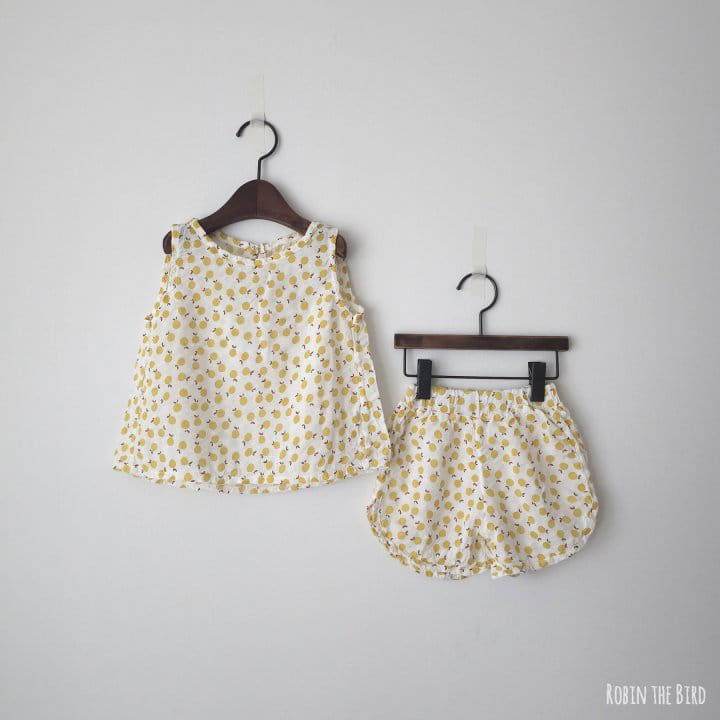 Saerobin - Korean Children Fashion - #prettylittlegirls - Grapefruit Sleeveless Top Bottom Set - 6