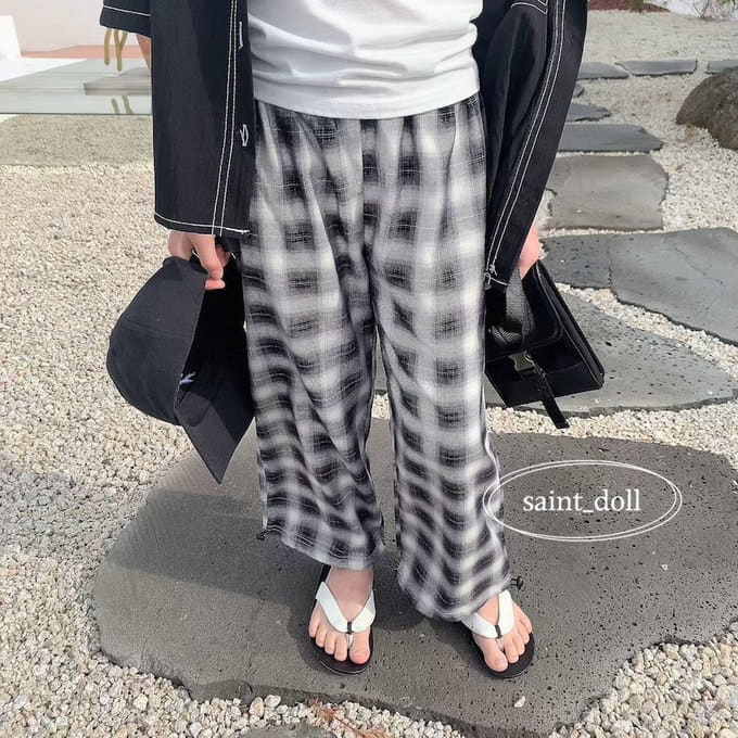 Saint Doll - Korean Children Fashion - #Kfashion4kids - Check String Pants