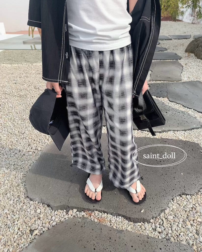 Saint Doll - Korean Children Fashion - #childofig - Check String Pants - 7