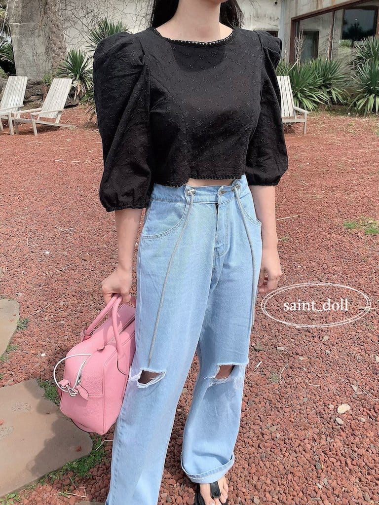 Saint Doll - Korean Children Fashion - #childrensboutique - Back Pocket Vintage Pants With Mom - 10