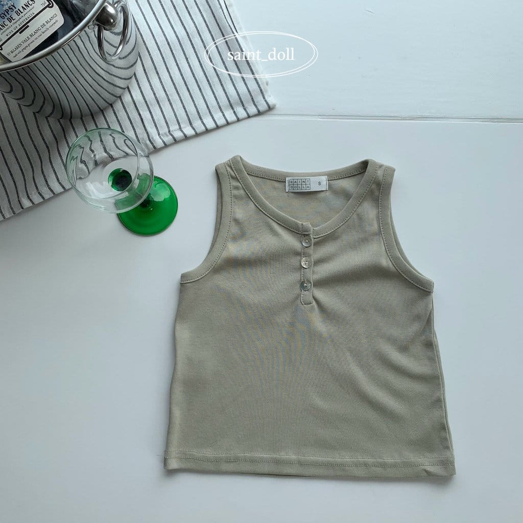 Saint Doll - Korean Children Fashion - #fashionkids - Button Sleeveless Tee - 4