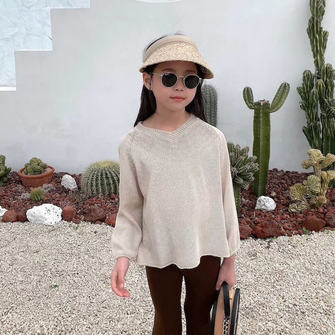 Saint Doll - Korean Children Fashion - #stylishchildhood - V Neck Knit With Mom