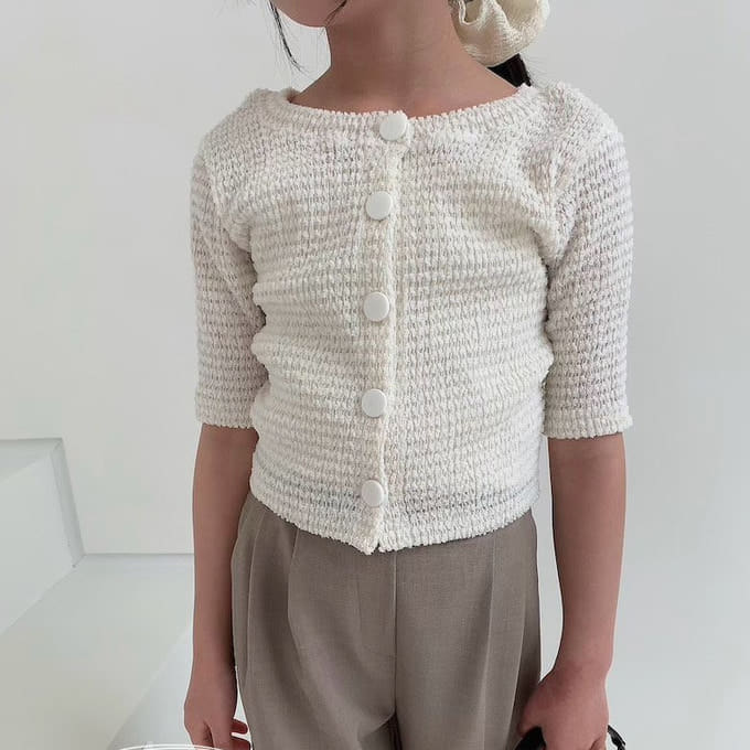 Saint Doll - Korean Children Fashion - #todddlerfashion - Pon Pon Wrinkle Cardigan With Mom