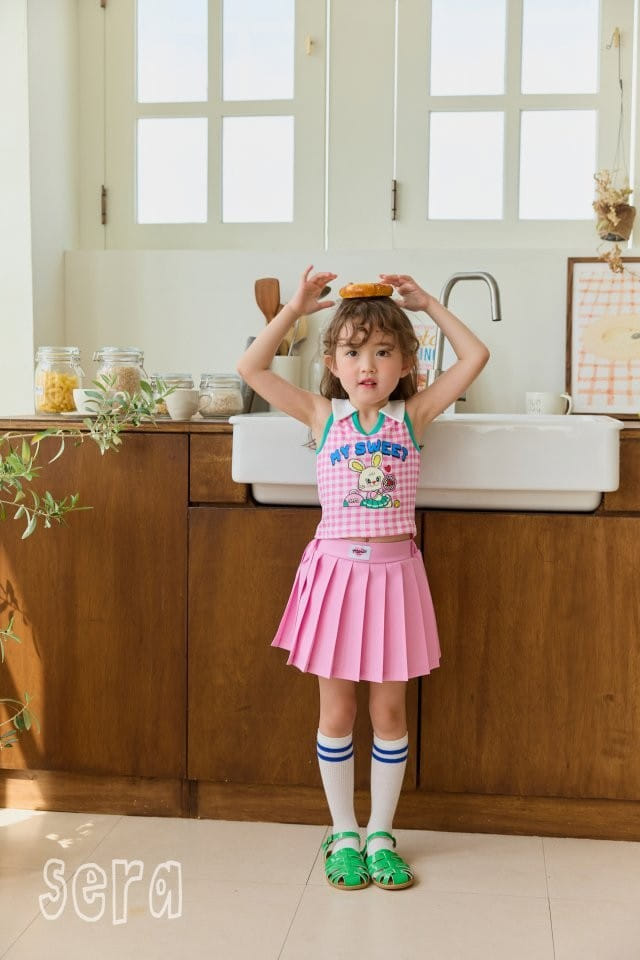 Sera - Korean Children Fashion - #discoveringself - Check Collar Sleeveless Tee - 6