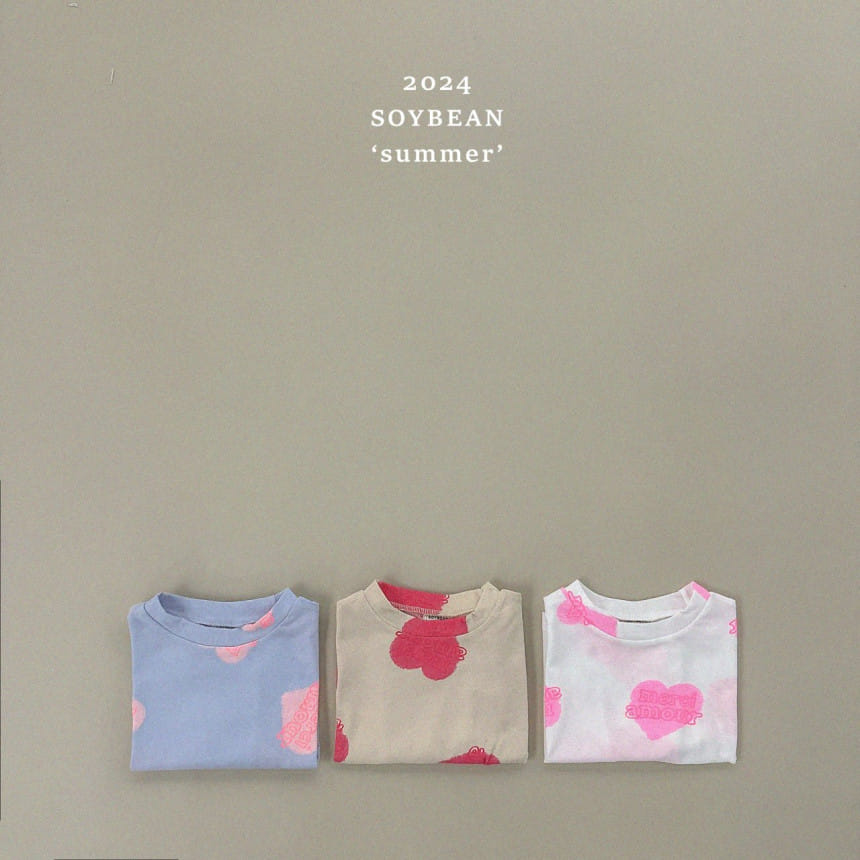 Soybean - Korean Children Fashion - #Kfashion4kids - Heart Short Sleeve Tee - 7