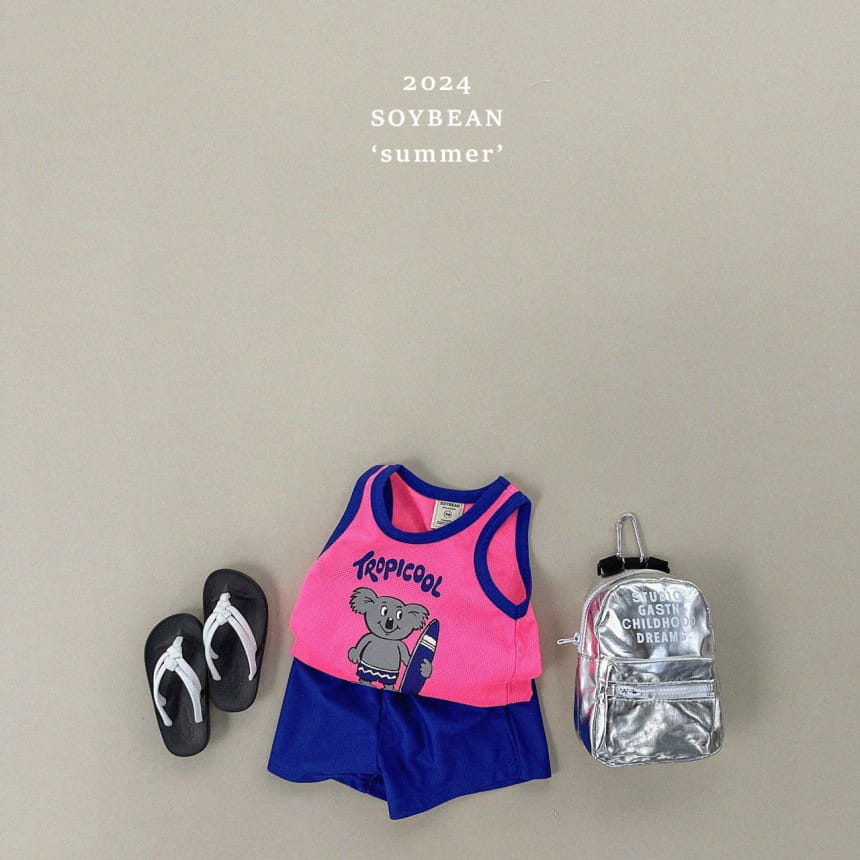 Soybean - Korean Children Fashion - #Kfashion4kids - Mesh Koala Top Bottom Set - 5