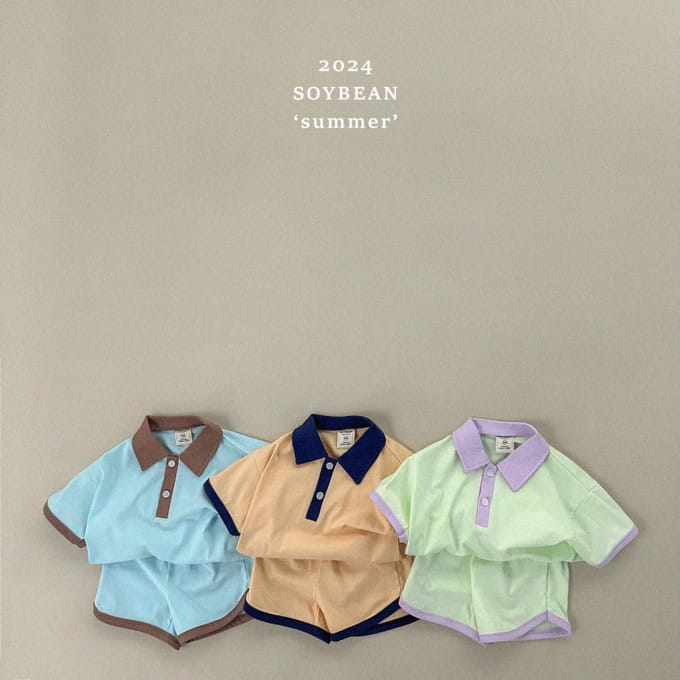 Soybean - Korean Children Fashion - #Kfashion4kids - Linger Collar Top Bottom Set