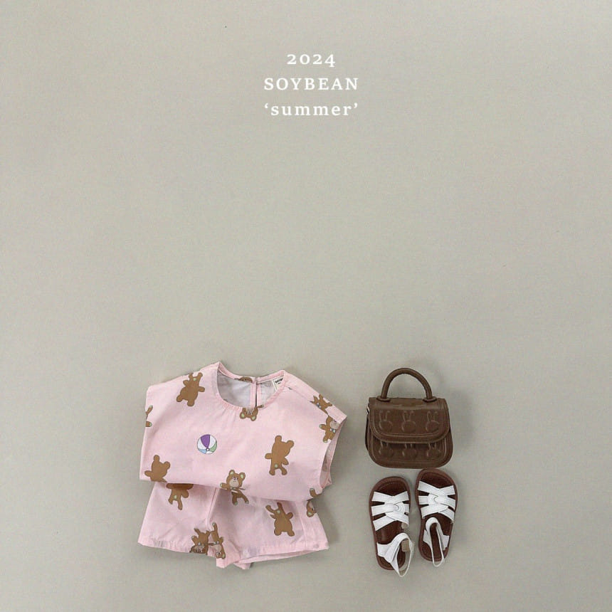 Soybean - Korean Children Fashion - #Kfashion4kids - Balloon Bear Top Bottom Set - 5