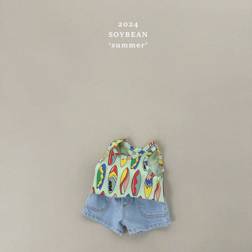 Soybean - Korean Children Fashion - #childofig - Surfboard Sleeveless Tee - 9
