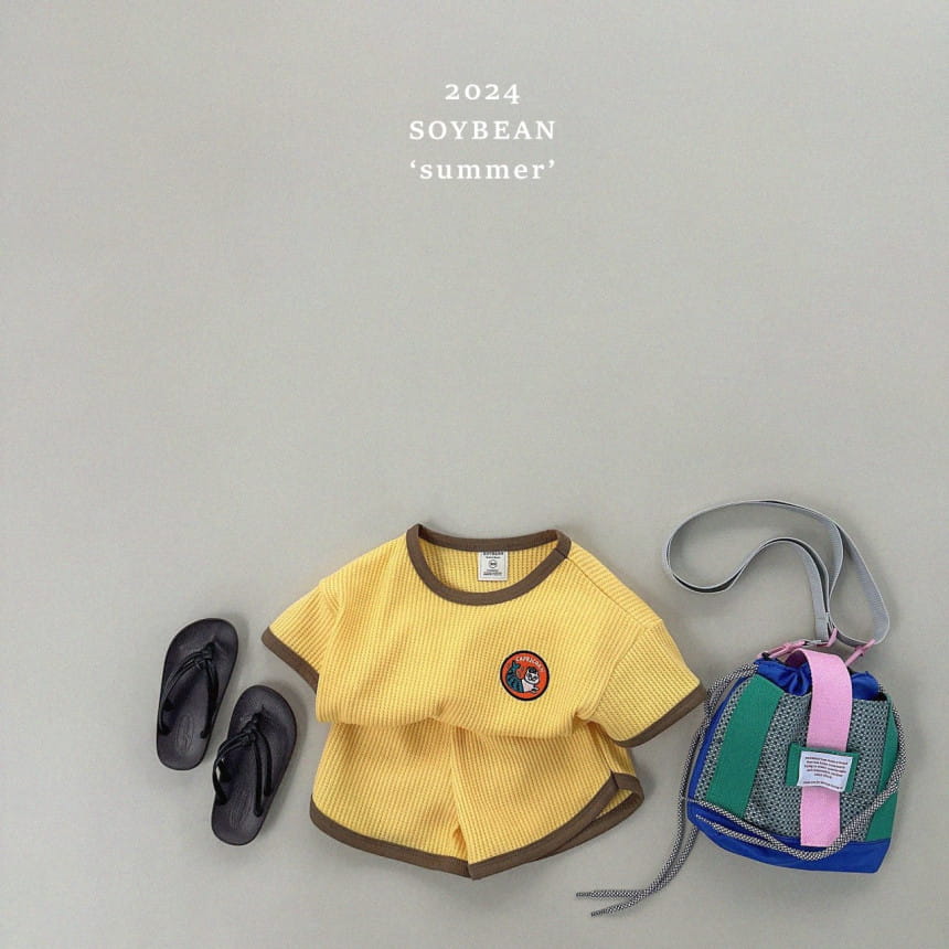 Soybean - Korean Children Fashion - #childrensboutique - Waffle Kkureogi Top Bottom Set - 5