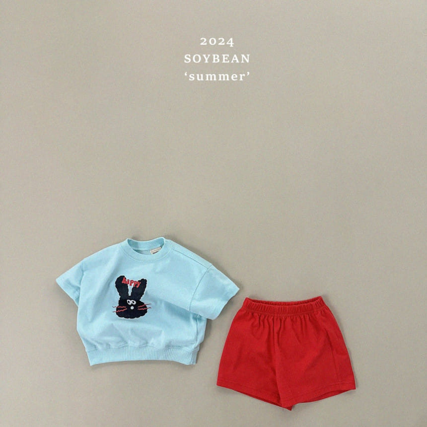 Soybean - Korean Children Fashion - #childrensboutique - Happy Rabbit Top Bottom Set - 10