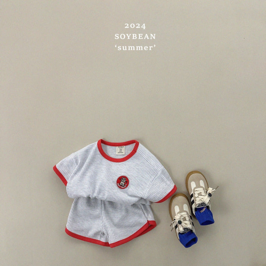 Soybean - Korean Children Fashion - #designkidswear - Waffle Kkureogi Top Bottom Set - 6
