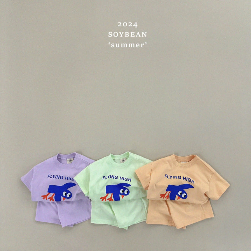 Soybean - Korean Children Fashion - #designkidswear - Flying Bird Top Bottom Set - 2