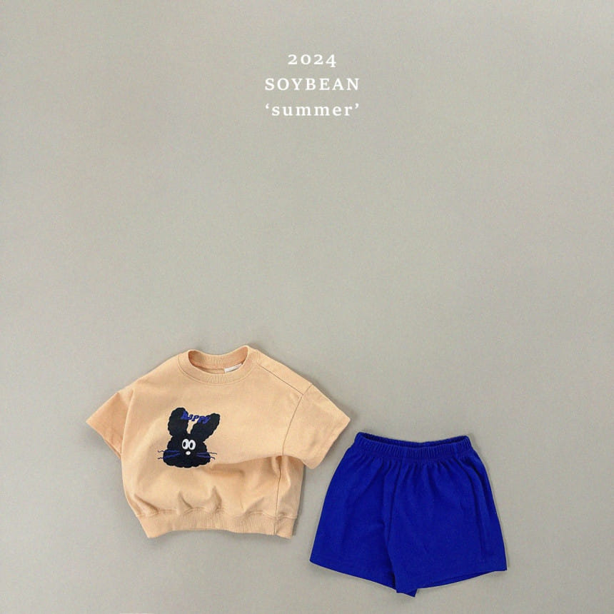 Soybean - Korean Children Fashion - #designkidswear - Happy Rabbit Top Bottom Set - 11