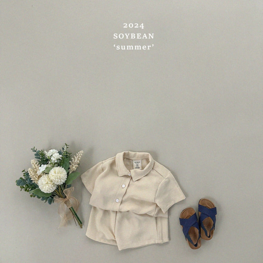 Soybean - Korean Children Fashion - #designkidswear - Airconditioner Shirt Top Bottom Set - 3