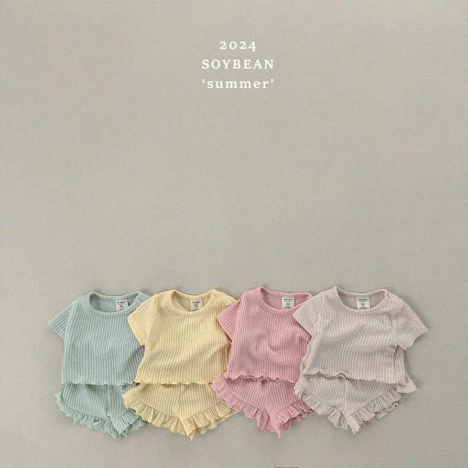 Soybean - Korean Children Fashion - #discoveringself - Fresh Frill Top Bottom Set