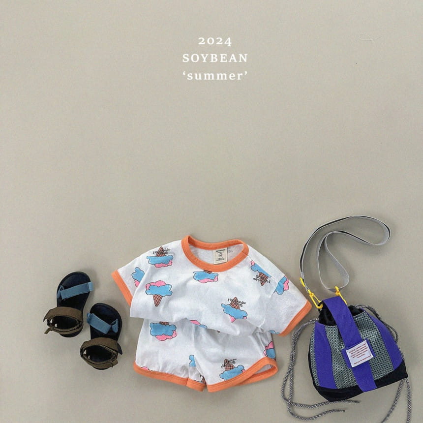 Soybean - Korean Children Fashion - #discoveringself - Icecone Top Bottom Set - 3