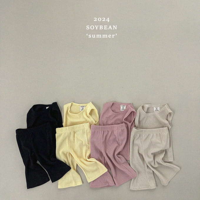Soybean - Korean Children Fashion - #discoveringself - Sleeveless Wide Top Bottom Set