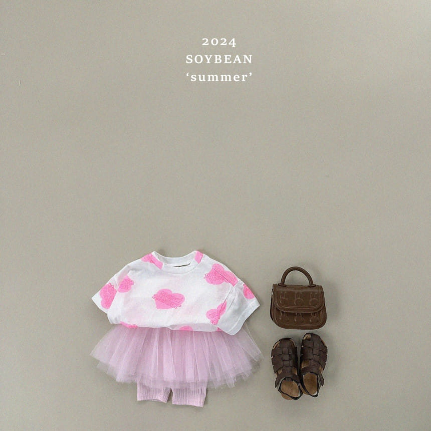 Soybean - Korean Children Fashion - #fashionkids - Heart Short Sleeve Tee - 3