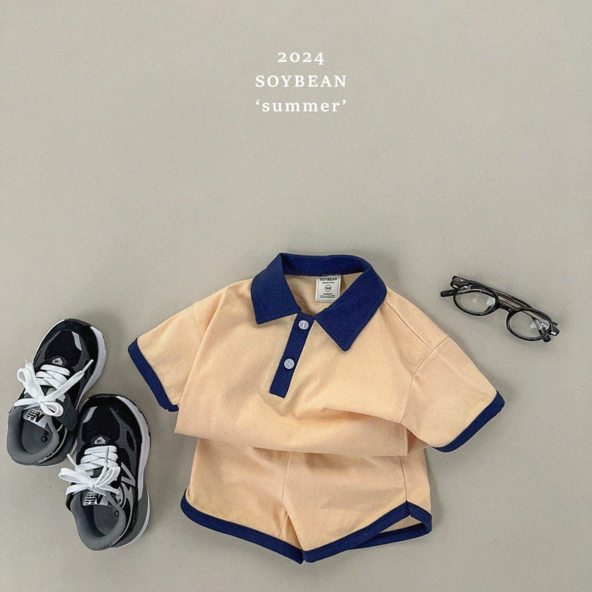 Soybean - Korean Children Fashion - #fashionkids - Linger Collar Top Bottom Set - 11