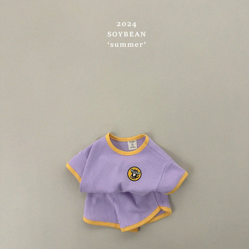 Soybean - Korean Children Fashion - #fashionkids - Waffle Kkureogi Top Bottom Set - 8