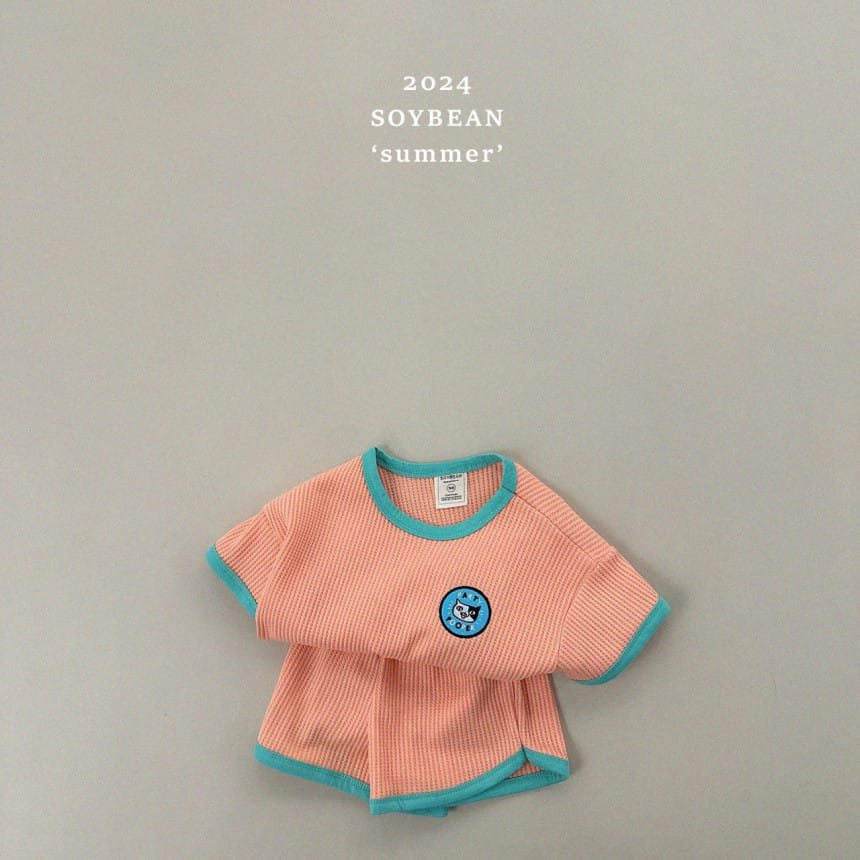 Soybean - Korean Children Fashion - #kidsshorts - Waffle Kkureogi Top Bottom Set - 9
