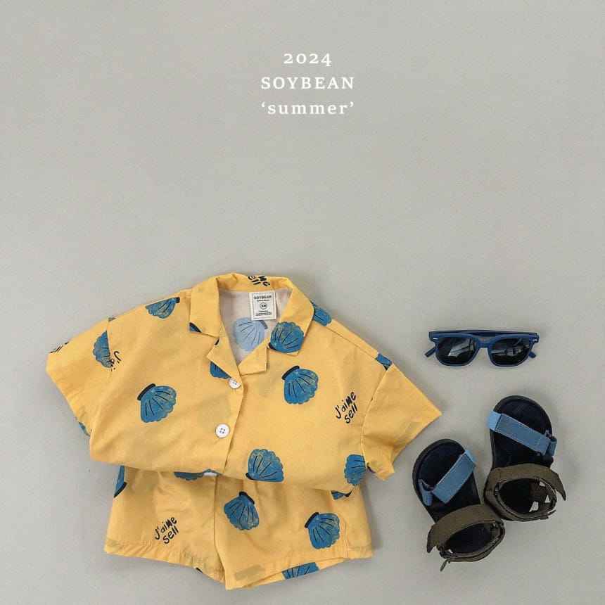 Soybean - Korean Children Fashion - #kidsshorts - Calm Open Top Bottom Set - 8
