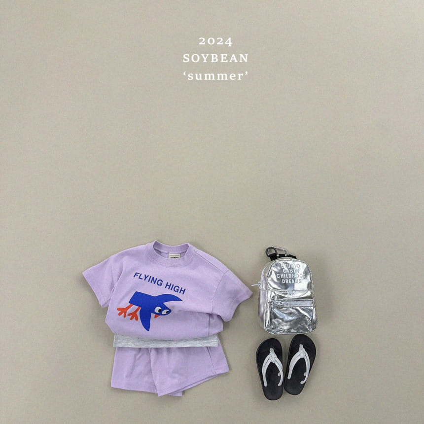 Soybean - Korean Children Fashion - #kidsshorts - Flying Bird Top Bottom Set - 5