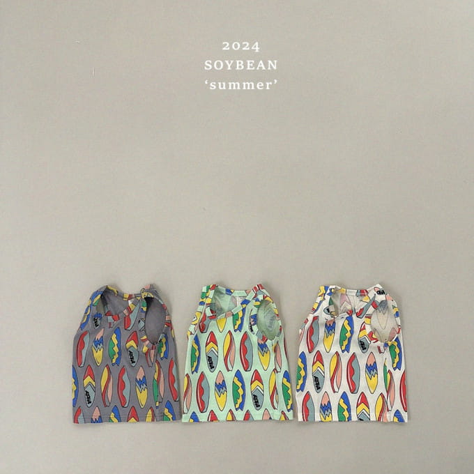 Soybean - Korean Children Fashion - #kidsstore - Surfboard Sleeveless Tee