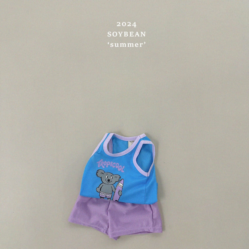 Soybean - Korean Children Fashion - #magicofchildhood - Mesh Koala Top Bottom Set - 7