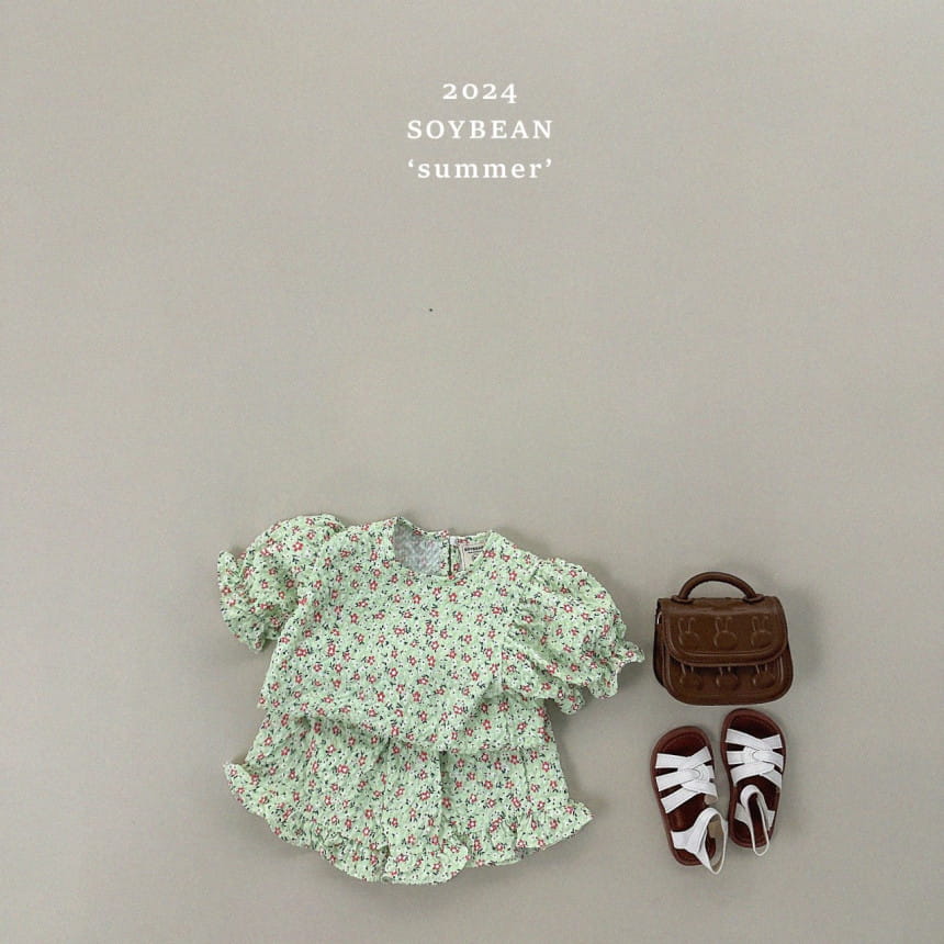 Soybean - Korean Children Fashion - #magicofchildhood - Small Frill Top Bottom Set - 3