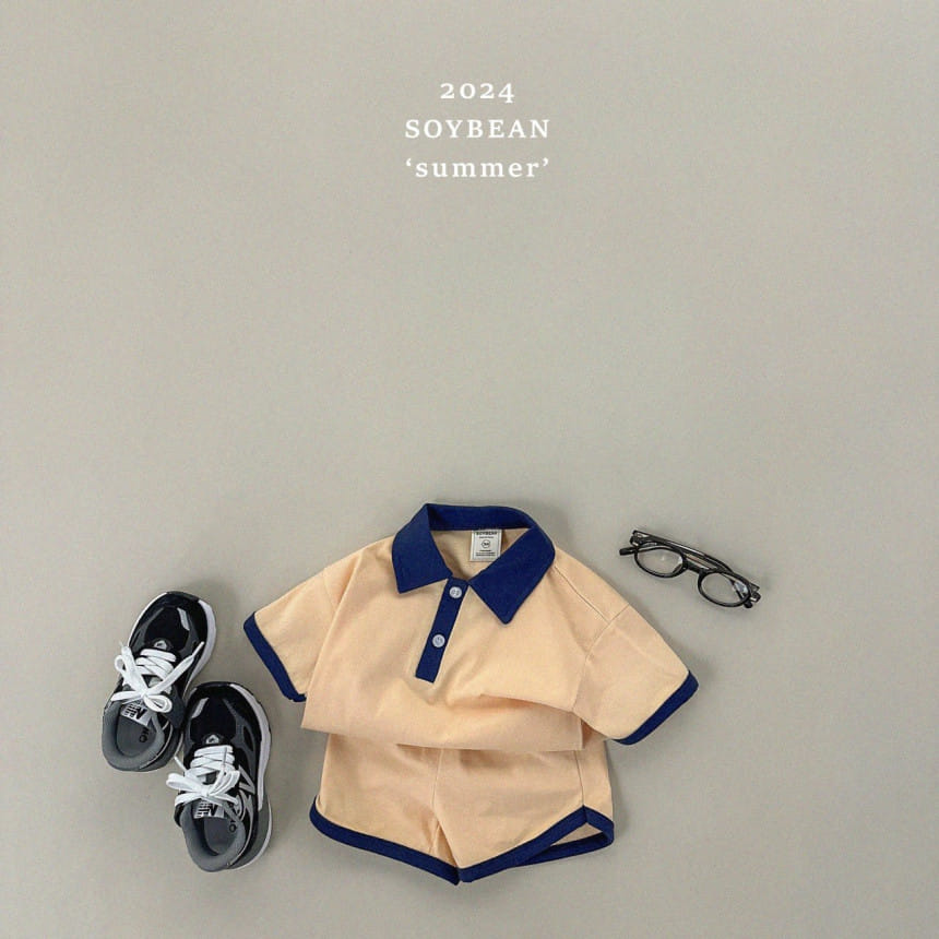 Soybean - Korean Children Fashion - #magicofchildhood - Linger Collar Top Bottom Set - 4