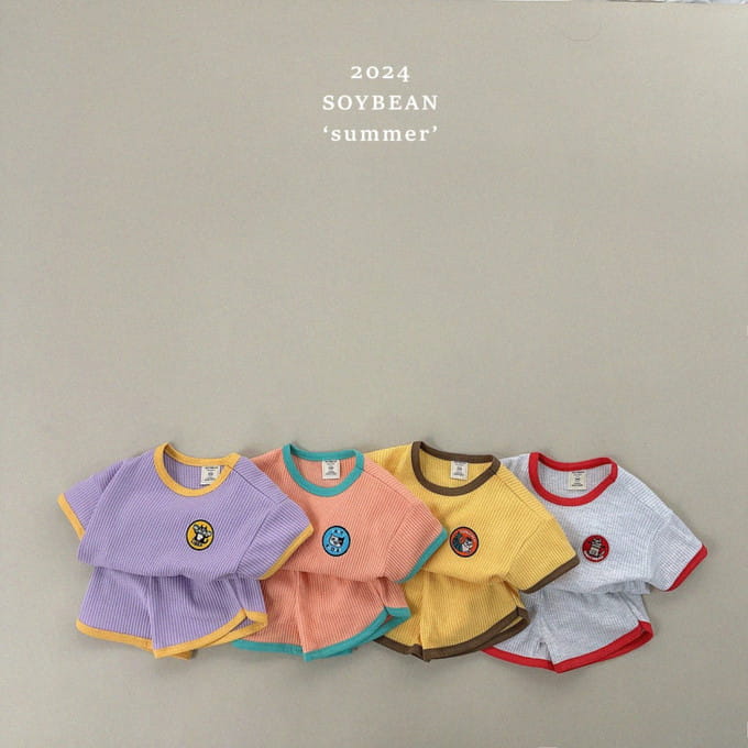 Soybean - Korean Children Fashion - #minifashionista - Waffle Kkureogi Top Bottom Set