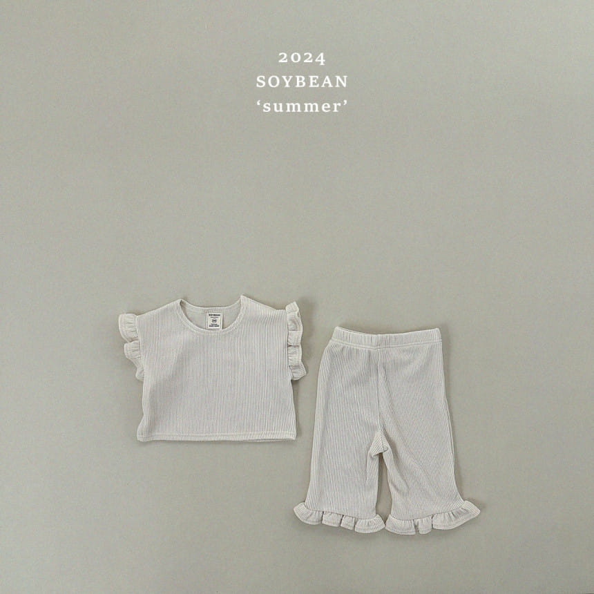 Soybean - Korean Children Fashion - #minifashionista - Frill Frill Top Bottom Set - 7