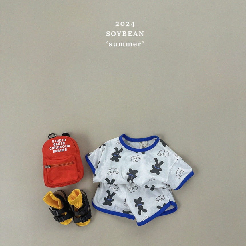 Soybean - Korean Children Fashion - #minifashionista - Rabbit Doll Top Bottom Set - 3