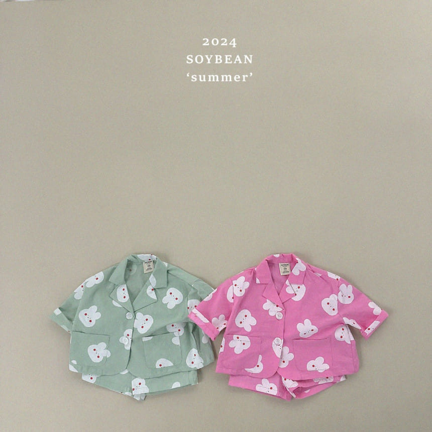 Soybean - Korean Children Fashion - #prettylittlegirls - Rabbit Ya Top Bottom Set - 2
