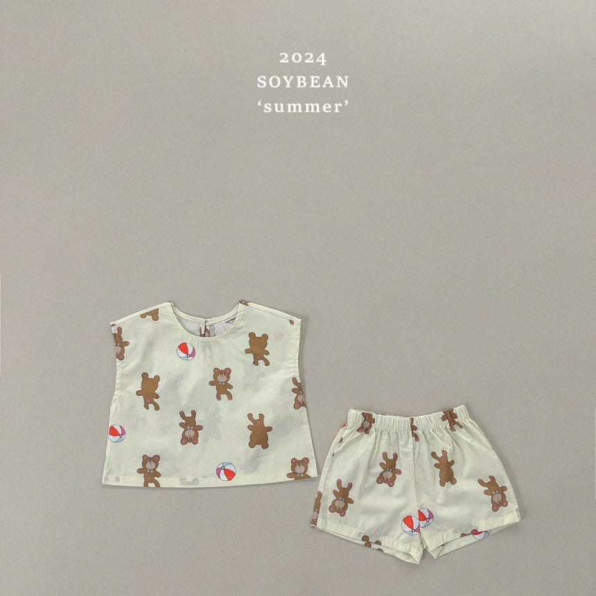 Soybean - Korean Children Fashion - #todddlerfashion - Balloon Bear Top Bottom Set - 10