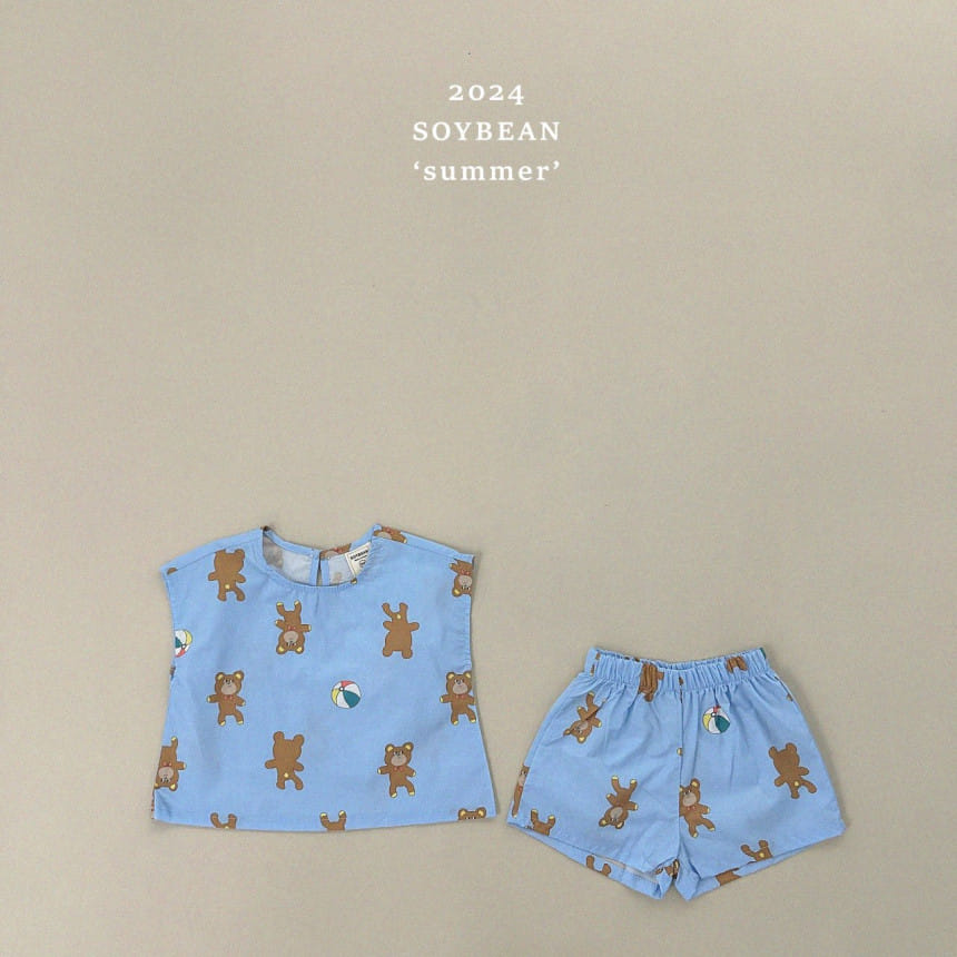 Soybean - Korean Children Fashion - #toddlerclothing - Balloon Bear Top Bottom Set - 11