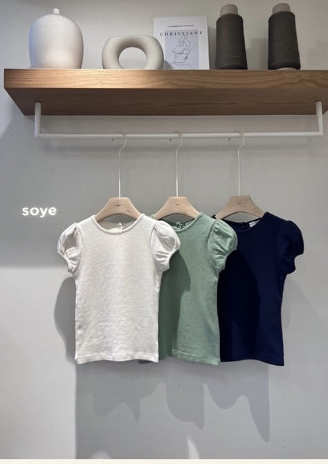 Soye - Korean Children Fashion - #childrensboutique - Eyelet Puff Tee - 2