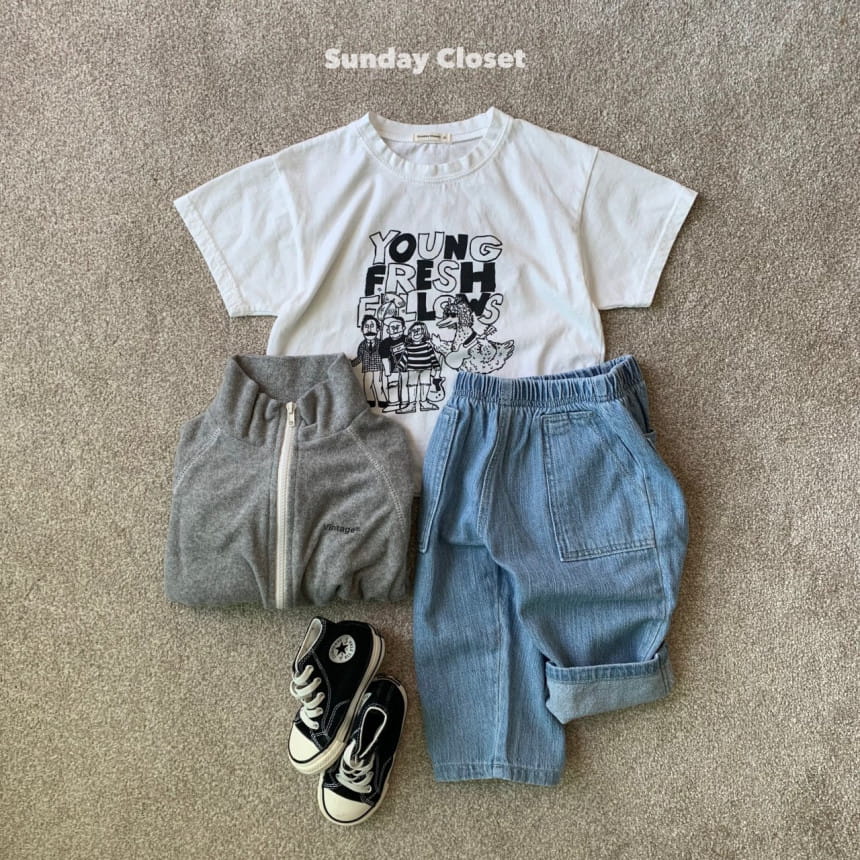 Sunday Closet - Korean Children Fashion - #designkidswear - Vintage Terry Top Bottom Set - 9