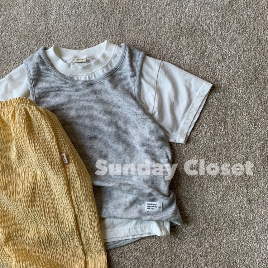 Sunday Closet - Korean Children Fashion - #designkidswear - Oreo Rib Sleeveless Tee - 2