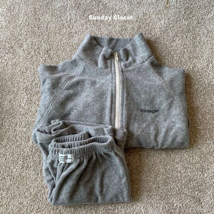 Sunday Closet - Korean Children Fashion - #discoveringself - Vintage Terry Top Bottom Set - 10