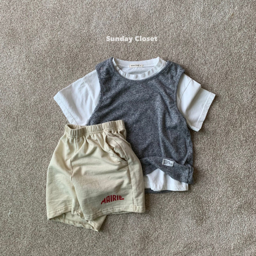 Sunday Closet - Korean Children Fashion - #discoveringself - Oreo Rib Sleeveless Tee - 3