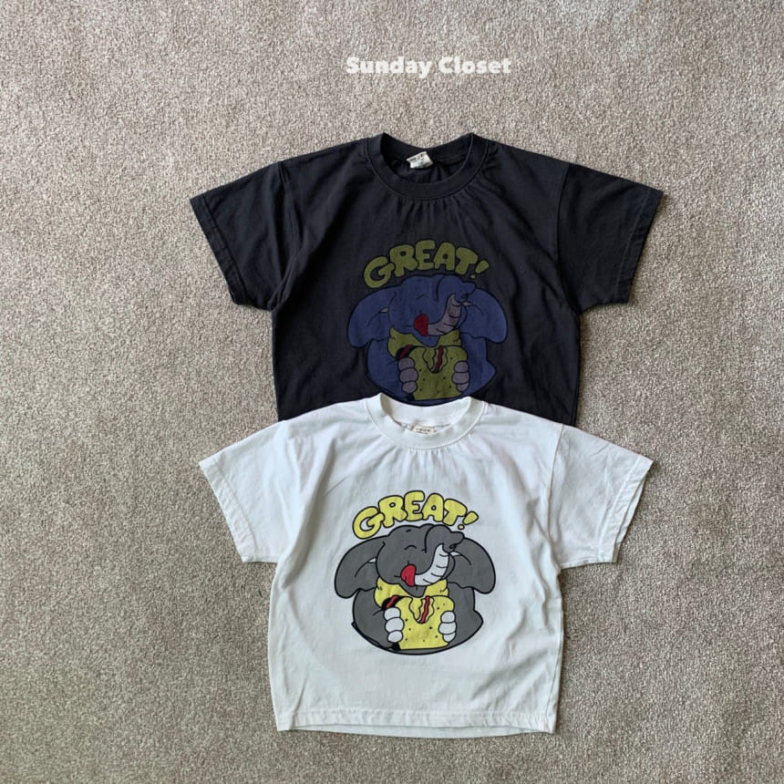 Sunday Closet - Korean Children Fashion - #discoveringself - Elephant Short Sleeve Tee
