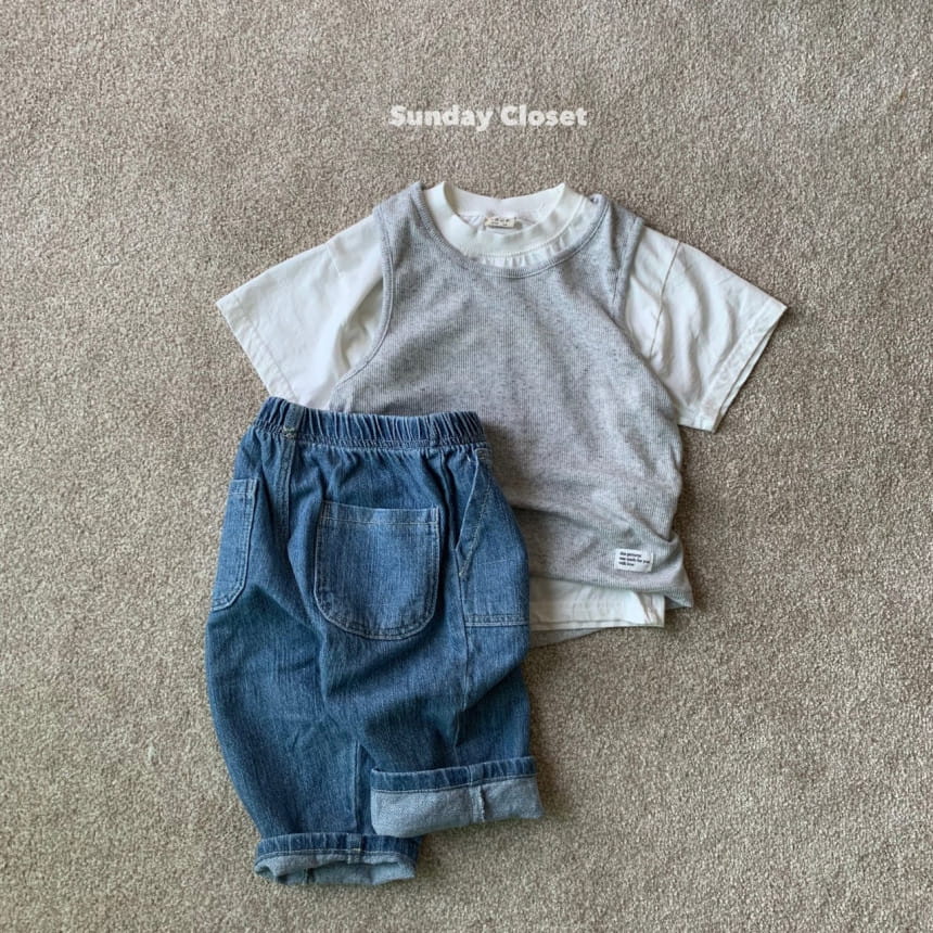 Sunday Closet - Korean Children Fashion - #discoveringself - Oreo Rib Sleeveless Tee - 4