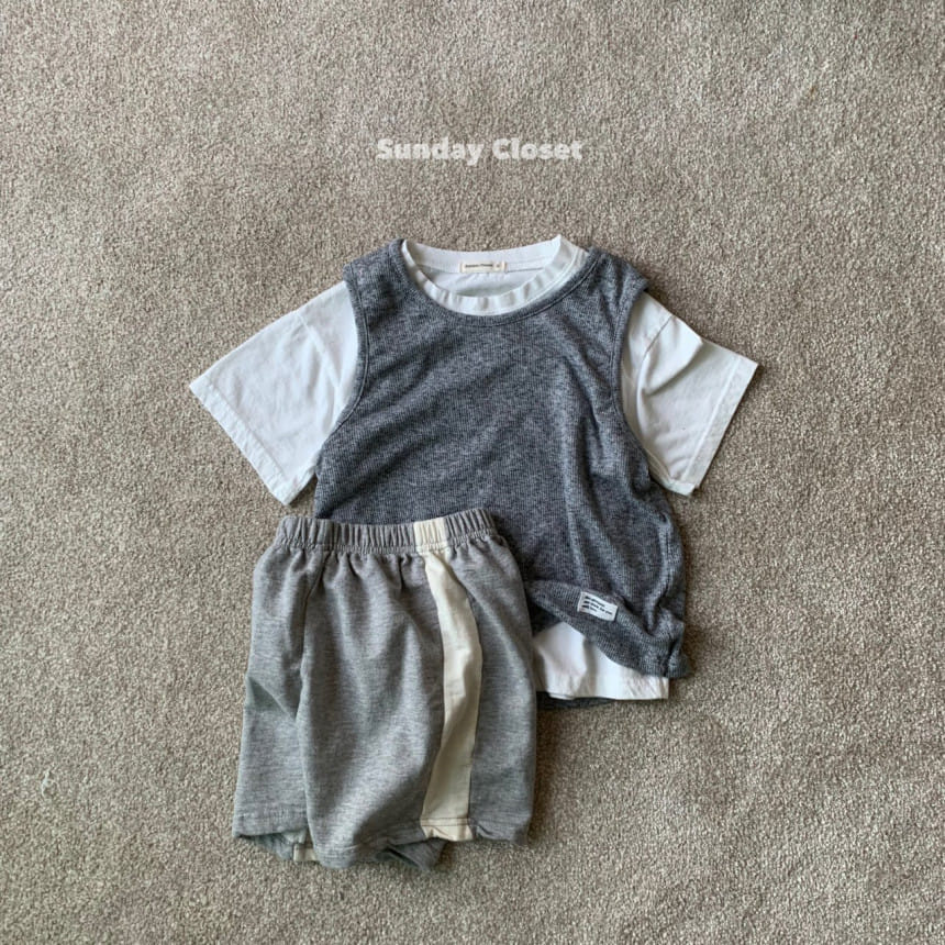 Sunday Closet - Korean Children Fashion - #kidsstore - Oreo Rib Sleeveless Tee - 6